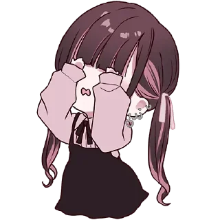 🫣 emoji かわいい女の子。♡ Telegram sticker 10 of 20