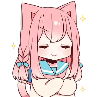 😌 emoji Розовая киса 2 @Nyasticks Telegram sticker 11 of 41