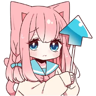 ⬆️ emoji Розовая киса 2 @Nyasticks Telegram sticker 6 of 41