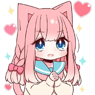🙏 emoji Розовая киса 2 @Nyasticks Telegram sticker 20 of 41
