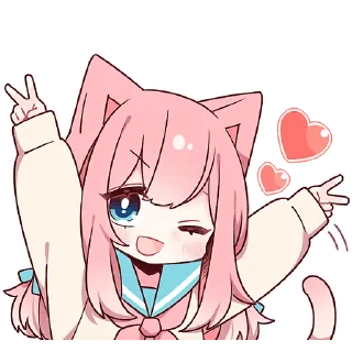 ✌️ emoji Розовая киса 2 @Nyasticks Telegram sticker 10 of 41