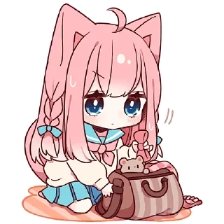 👜 emoji Розовая киса 2 @Nyasticks Telegram sticker 2 of 41