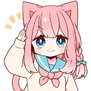 👋 emoji Розовая киса 2 @Nyasticks Telegram sticker 1 of 41