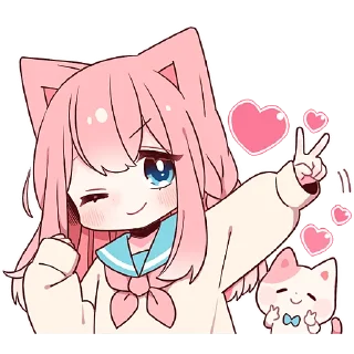 ✌️ emoji Розовая киса 2 @Nyasticks Telegram sticker 23 of 41