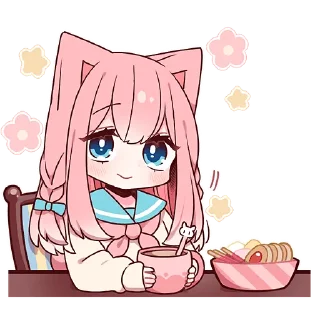 ☕ emoji Розовая киса 2 @Nyasticks Telegram sticker 13 of 41