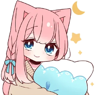 😴 emoji Розовая киса 2 @Nyasticks Telegram sticker 19 of 41