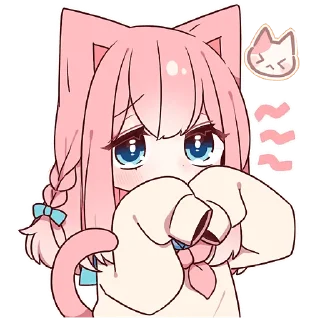 🫢 emoji Розовая киса 2 @Nyasticks Telegram sticker 7 of 41