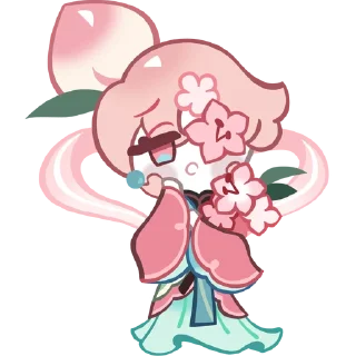 🍑 emoji Peach Blossom Cookie! Telegram sticker 5 of 8
