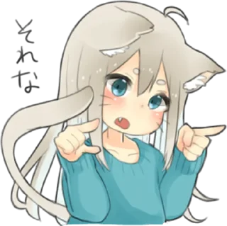 👉 emoji Nekomimikko's yuruhuwa • @punipuni_stickers Telegram sticker 22 of 40