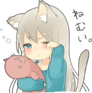 😴 emoji Nekomimikko's yuruhuwa • @punipuni_stickers Telegram sticker 2 of 40