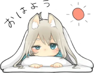 😪 emoji Nekomimikko's yuruhuwa • @punipuni_stickers Telegram sticker 1 of 40