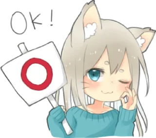 👌 emoji Nekomimikko's yuruhuwa • @punipuni_stickers Telegram sticker 6 of 40