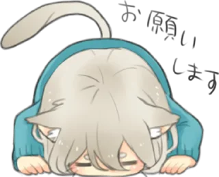 🙇‍♀️ emoji Nekomimikko's yuruhuwa • @punipuni_stickers Telegram sticker 18 of 40