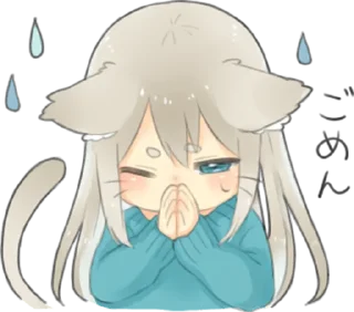 😓 emoji Nekomimikko's yuruhuwa • @punipuni_stickers Telegram sticker 5 of 40