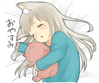 😴 emoji Nekomimikko's yuruhuwa • @punipuni_stickers Telegram sticker 3 of 40