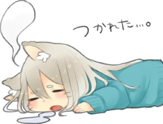 😞 emoji Nekomimikko's yuruhuwa • @punipuni_stickers Telegram sticker 10 of 40