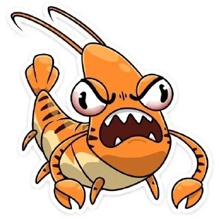 😡 emoji Креветка 🍤 by @offstikbot Telegram sticker 11 of 17