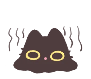 🐈‍⬛ emoji 🍮  ⪨   ·— кисюля !  @cute_stickers_emoji Telegram sticker 10 of 32