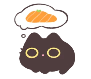 🐈‍⬛ emoji 🍮  ⪨   ·— кисюля !  @cute_stickers_emoji Telegram sticker 6 of 32