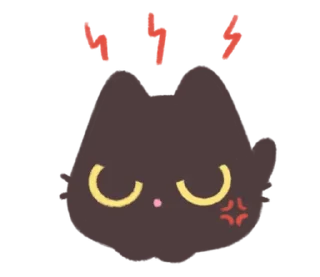 🐈‍⬛ emoji 🍮  ⪨   ·— кисюля !  @cute_stickers_emoji Telegram sticker 20 of 32