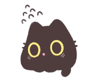 🐈‍⬛ emoji 🍮  ⪨   ·— кисюля !  @cute_stickers_emoji Telegram sticker 19 of 32