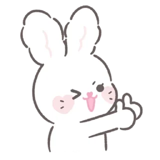 👍 emoji bunny ➝ @benti_stickers Telegram sticker 16 of 40