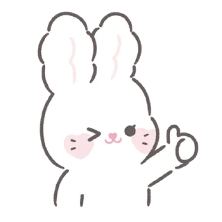 👍 emoji bunny ➝ @benti_stickers Telegram sticker 15 of 40