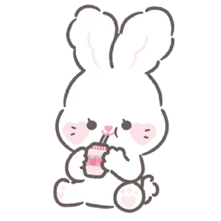 🧃 emoji bunny ➝ @benti_stickers Telegram sticker 3 of 40