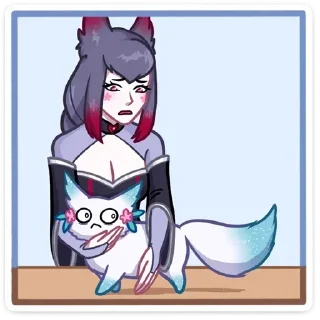 🦊 emoji Мари и Хидэ by @offstikbot Telegram sticker 6 of 48