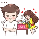 😒 emoji Cute Couples 👫~by @pixels_NFT Telegram sticker 13 of 84