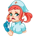 😭 emoji Cute Nurse Telegram sticker 6 of 17