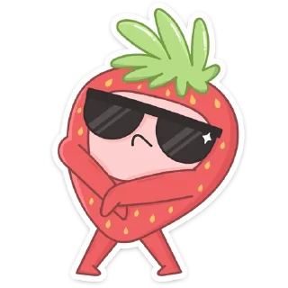 😎 emoji Клубничка :: @stickroom Telegram sticker 17 of 48