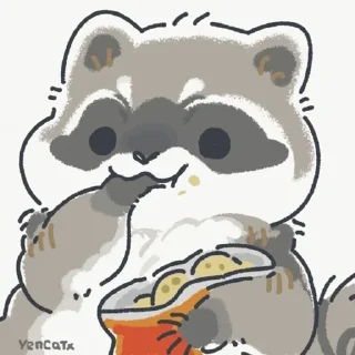 😋 emoji yencatx raccoons Telegram sticker 12 of 76