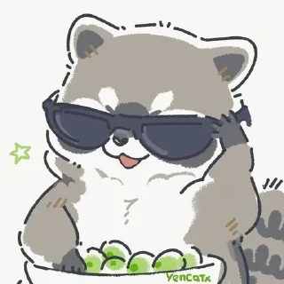 😎 emoji yencatx raccoons Telegram sticker 4 of 76