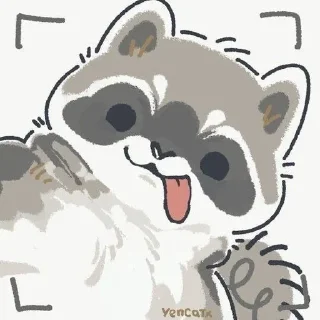😋 emoji yencatx raccoons Telegram sticker 2 of 76