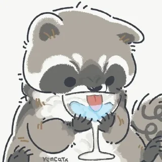 🥤 emoji yencatx raccoons Telegram sticker 5 of 76