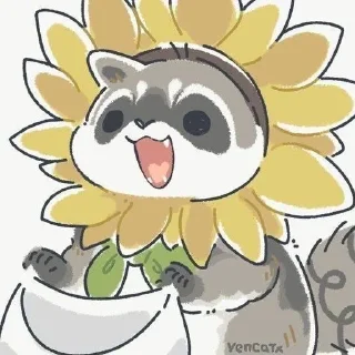 🌼 emoji yencatx raccoons Telegram sticker 8 of 76