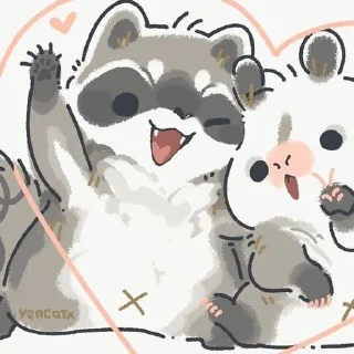 ❤️ emoji yencatx raccoons Telegram sticker 18 of 76