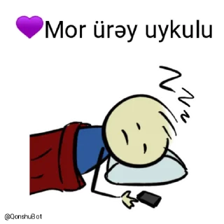 😴 emoji 💜Mor ürəy @Qonshubot Telegram sticker 17 of 31