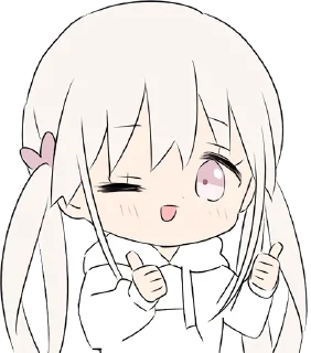 Sticker from Hoodiegirl (White) chibi @jp_stickers