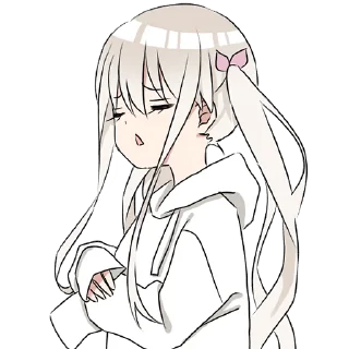😒 emoji Hoodiegirl (white) @jp_stickers Telegram sticker 21 of 41