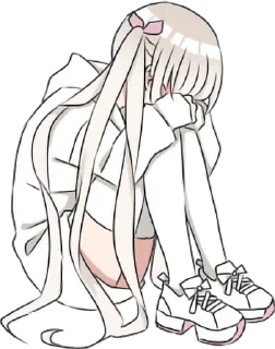 😔 emoji Hoodiegirl(White) Telegram sticker 22 of 120