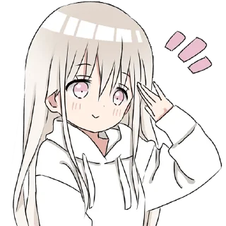 👍 emoji Hoodiegirl (white) @jp_stickers Telegram sticker 5 of 41