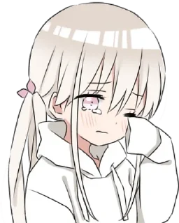 😢 emoji Hoodiegirl(White) Telegram sticker 10 of 120