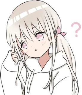 ❔ emoji Hoodiegirl(White) Telegram sticker 19 of 120