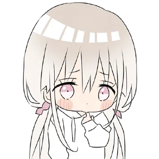 🤔 emoji Hoodiegirl (white) @jp_stickers Telegram sticker 12 of 41