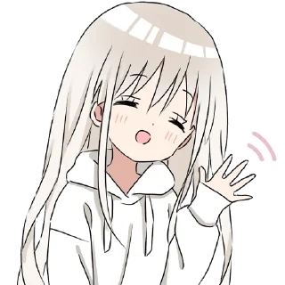 👋 emoji Hoodiegirl (white) @jp_stickers Telegram sticker 13 of 41
