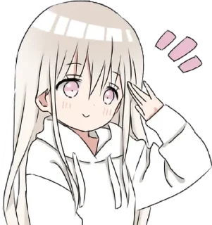 👌 emoji Hoodiegirl(White) Telegram sticker 9 of 120