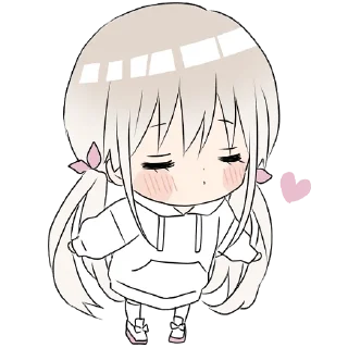 😘 emoji Hoodiegirl (white) @jp_stickers Telegram sticker 20 of 41