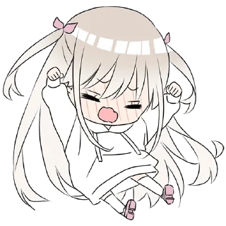 😤 emoji Hoodiegirl (white) @jp_stickers Telegram sticker 16 of 41